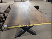 Eettafel oud eiken 220x100cm - afbeelding 2 van  2