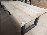 Eettafel oud eiken 220x100cm - afbeelding 1 van  2