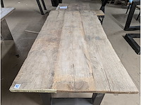 Eettafel oud eiken 220x100cm - afbeelding 2 van  2
