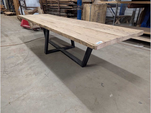 Eettafel oud eiken 330x100cm - afbeelding 1 van  3