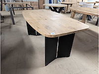 Eettafel oud eiken deens ovaal epoxy 180x90cm