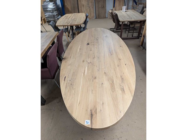 Eettafel oud eiken ovaal epoxy 280x120cm - afbeelding 3 van  3