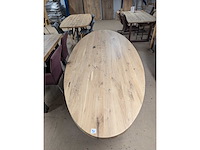 Eettafel oud eiken ovaal epoxy 280x120cm - afbeelding 3 van  3