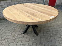 Eettafel oud eiken rond 140 cm. - afbeelding 3 van  3