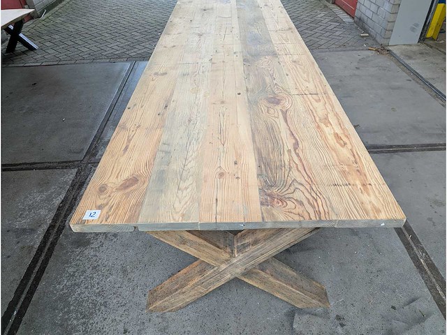 Eettafel oud grenen 300x95cm - afbeelding 2 van  2