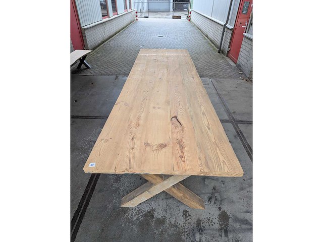 Eettafel oud grenen 350x110cm - afbeelding 3 van  3