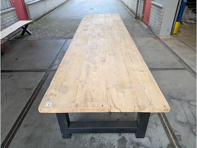 Eettafel oud grenen 380x100cm - afbeelding 3 van  3