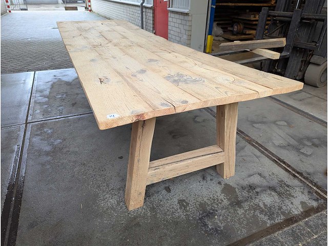 Eettafel oud grenen hout 370x115cm - afbeelding 1 van  3