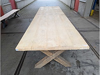 Eettafel oud grenen voor binnen en buiten 370x110cm - afbeelding 2 van  3