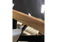 Eettafel ovaal – massief eiken – verjongde rand – naturel – 240x110 cm -3 cm dik - metalen spinpoot