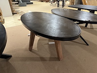 Eettafel, ovaal, zwart hardhout, houten poten - afbeelding 2 van  5
