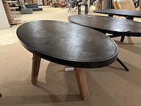 Eettafel, ovaal, zwart hardhout, houten poten - afbeelding 4 van  5