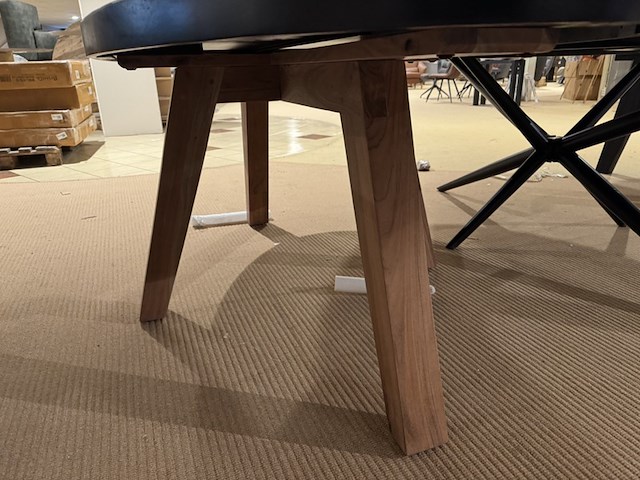 Eettafel, ovaal, zwart hardhout, houten poten - afbeelding 5 van  5