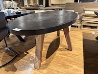 Eettafel, ovaal, zwart, houten poten - afbeelding 3 van  4