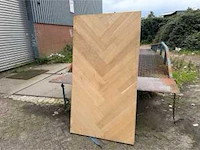 Eettafel retour eiken visgraat blad 220 x 98 cm - afbeelding 2 van  4
