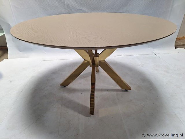 Eettafel, rond model met goudkleurig onderstel ø 138cm - afbeelding 1 van  4