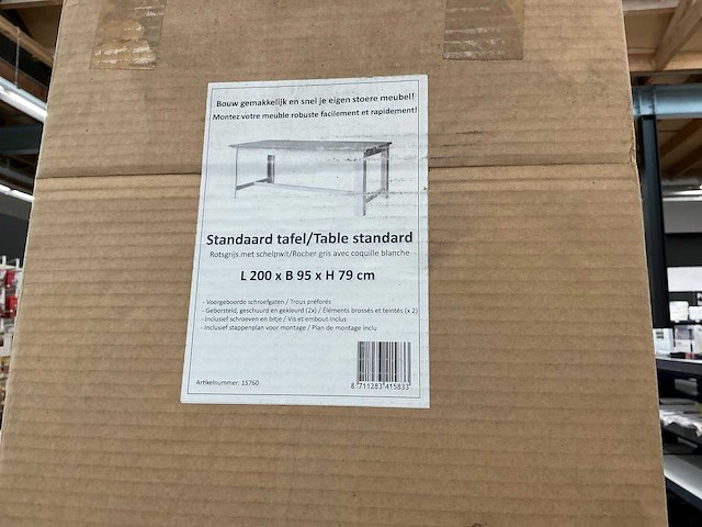 Eettafel rotsgrijs 200x95x79cm - afbeelding 1 van  2