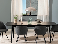 Eettafel uitschuifbaar , by fonq , evolve, zwart - afbeelding 2 van  7