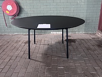 Eettafel vergadertafel rond hpl fenix, studio henk, zwart - afbeelding 1 van  10