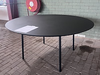 Eettafel vergadertafel rond hpl fenix, studio henk, zwart - afbeelding 3 van  10