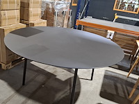 Eettafel vergadertafel rond hpl fenix, studio henk, zwart - afbeelding 5 van  10