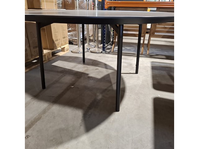 Eettafel vergadertafel rond hpl fenix, studio henk, zwart - afbeelding 7 van  10