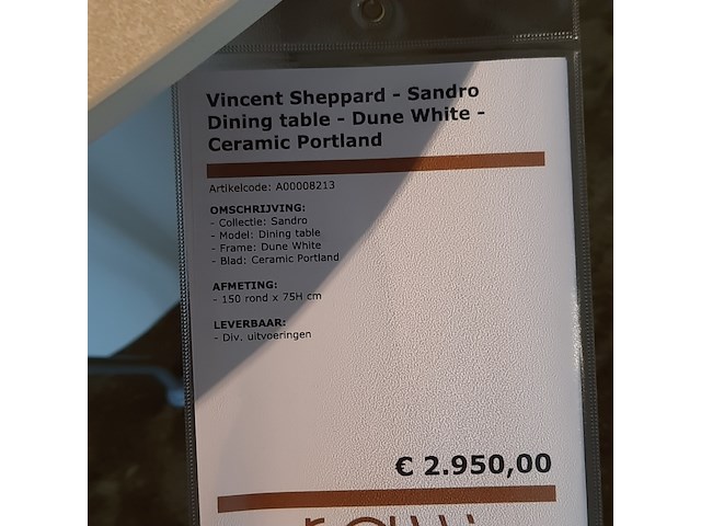 Eettafel vincent sheppard, sandro, dune white, rond - afbeelding 2 van  7