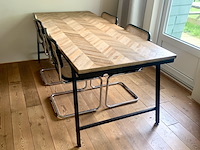 Eettafel | visgraat, teakhout, karwei, mateo - afbeelding 1 van  4