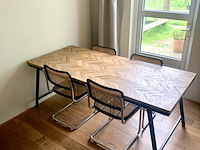 Eettafel | visgraat, teakhout, karwei, mateo - afbeelding 4 van  4