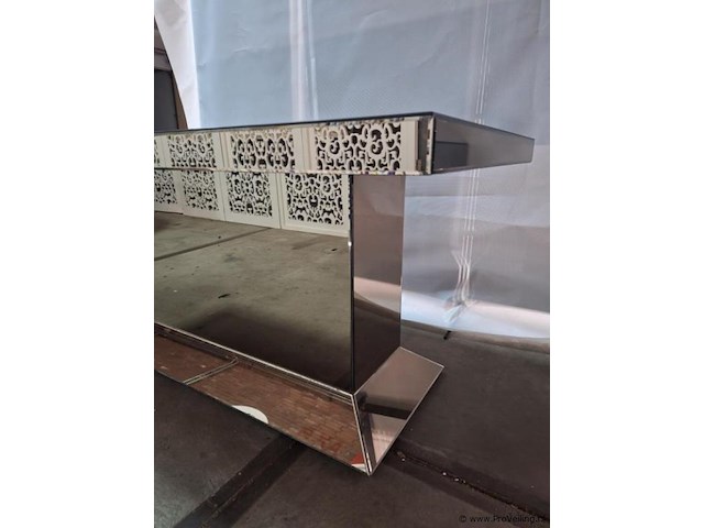 Eettafel v.v. spiegelglas - afbeelding 3 van  4
