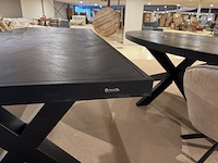 Eettafel, zwart hardhout, zwart metalen x-poot - afbeelding 4 van  5