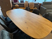 Eettafel, zwart metalen spinpoot naturel - afbeelding 2 van  5