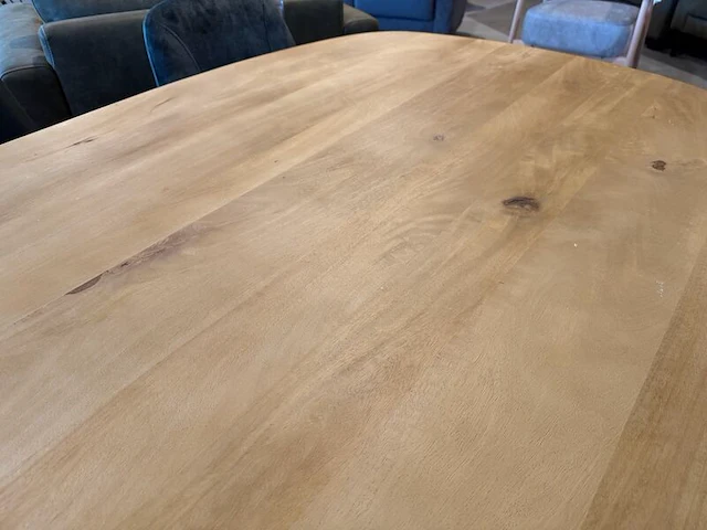 Eettafel, zwart metalen spinpoot naturel - afbeelding 5 van  5