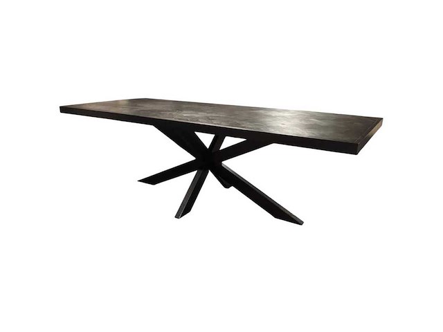 Eettafel, zwart metalen spinpoot - afbeelding 1 van  1