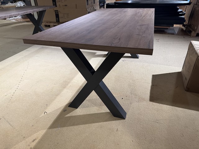 Eettafel, zwart metalen x-poot - afbeelding 3 van  5