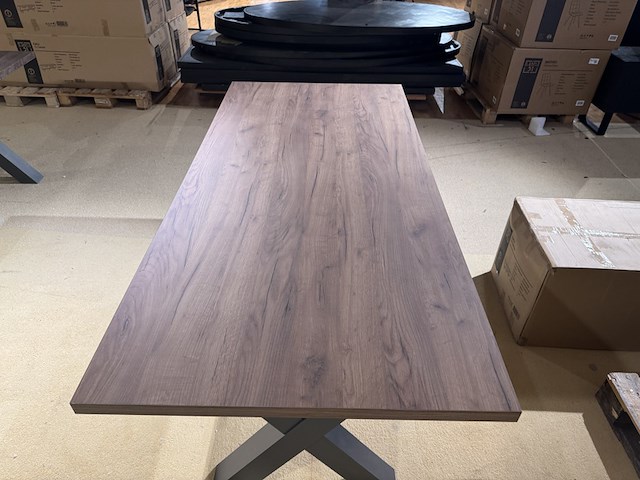 Eettafel, zwart metalen x-poot - afbeelding 4 van  5