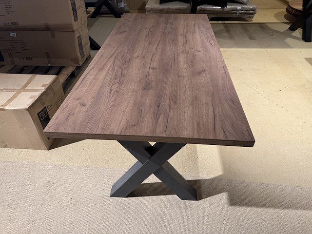 Eettafel, zwart metalen x-poot - afbeelding 5 van  5