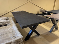 Eettafel, zwart, zwart metalen x-poot - afbeelding 2 van  5