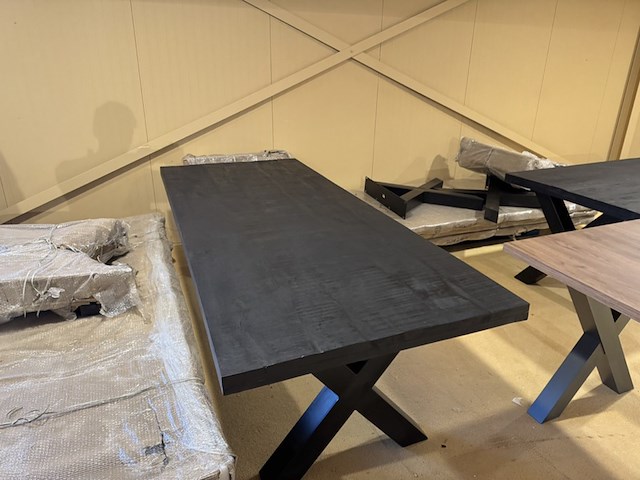 Eettafel, zwart, zwart metalen x-poot - afbeelding 3 van  5