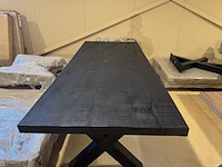 Eettafel, zwart, zwart metalen x-poot - afbeelding 4 van  5