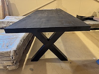 Eettafel, zwart, zwart metalen x-poot - afbeelding 5 van  5