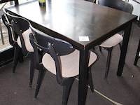 Eettafelset bestaande uit tafel met 4 stoelen met gestoffeerde zitting. afmeting tafel 120 x 80 x 76 cm. - afbeelding 2 van  4