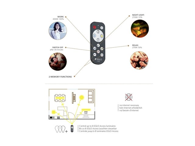 Eglo access salobrenaa ledplafondlamp aluminium en kunststof in wit - afbeelding 4 van  4