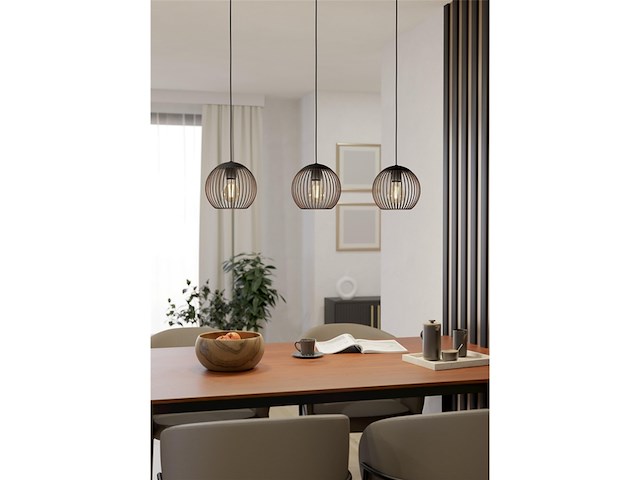Eglo almanzora hanglamp e27 90 cm zwart/koper - afbeelding 3 van  4