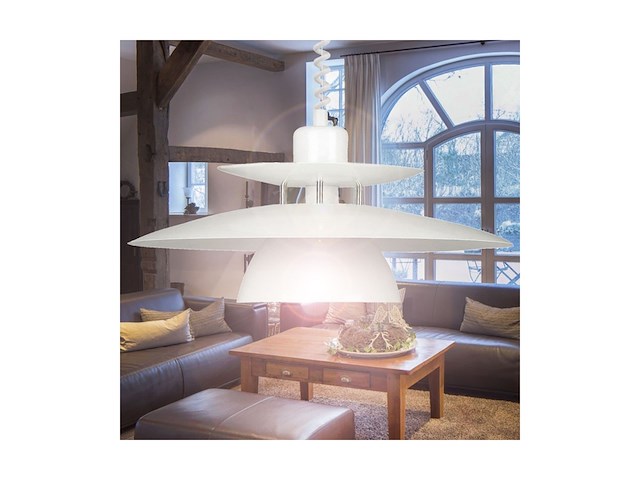 Eglo brenda hanglamp 1 lichts 430mm wit chroom - afbeelding 2 van  2