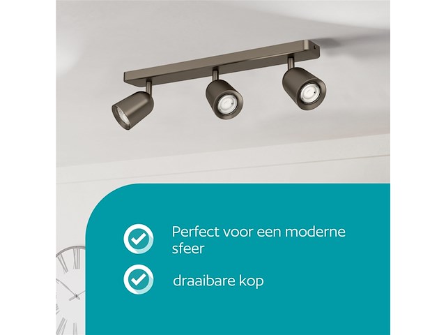 Eglo camaldoli spot gu10 52cm donker brons kantelbaar - afbeelding 3 van  3