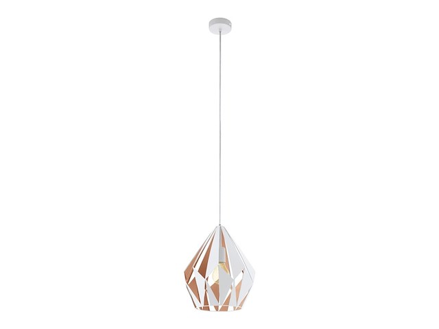 Eglo carlton 1 hanglamp e27 rosegoud/wit - afbeelding 1 van  2