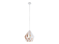 Eglo carlton 1 hanglamp e27 rosegoud/wit - afbeelding 1 van  2