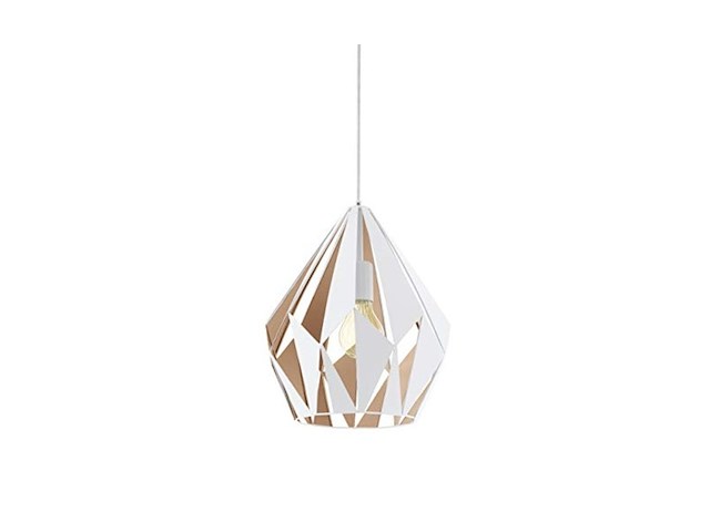 Eglo carlton 1 hanglamp e27 rosegoud/wit - afbeelding 2 van  2