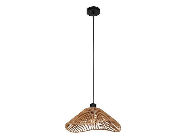 Eglo lavister hanglamp e27 39 cm zwart/bruin papier - afbeelding 1 van  3